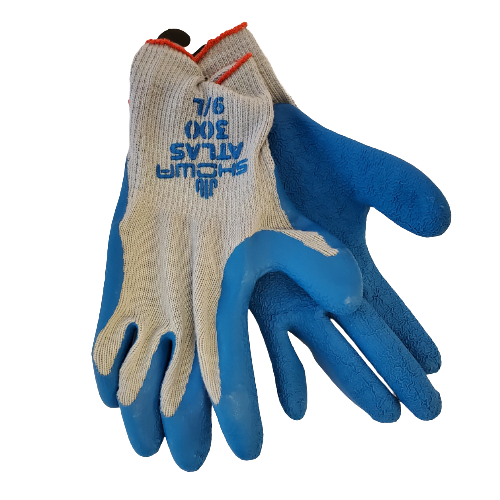 BLUE/RUBBER PVC MEDIUM GLOVE